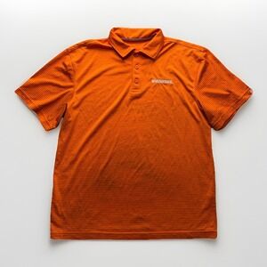 Whataburger Polo Shirt Mens Large Orange Striped Employee Uniform Golf Active